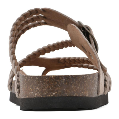 Slippers dames | Gevlochten teenslippers met verstelbare gesp