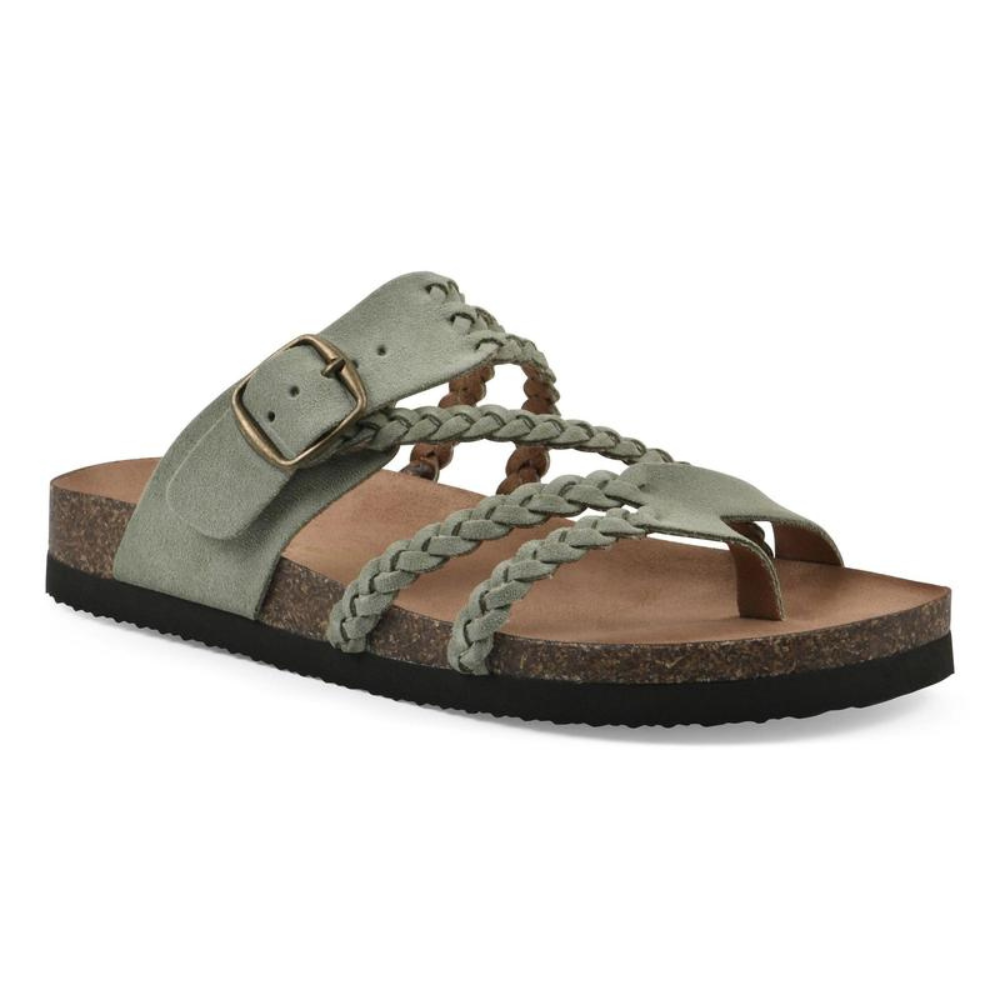 Slippers dames | Gevlochten teenslippers met verstelbare gesp