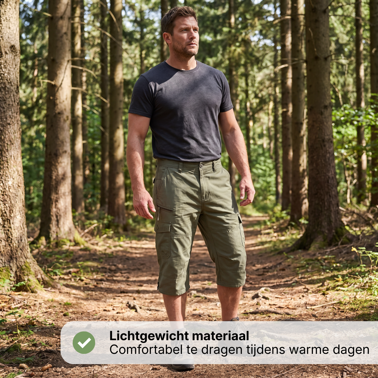 Heren Cargo Shorts met Meerdere Zakken – Loose Fit – Lichtgewicht