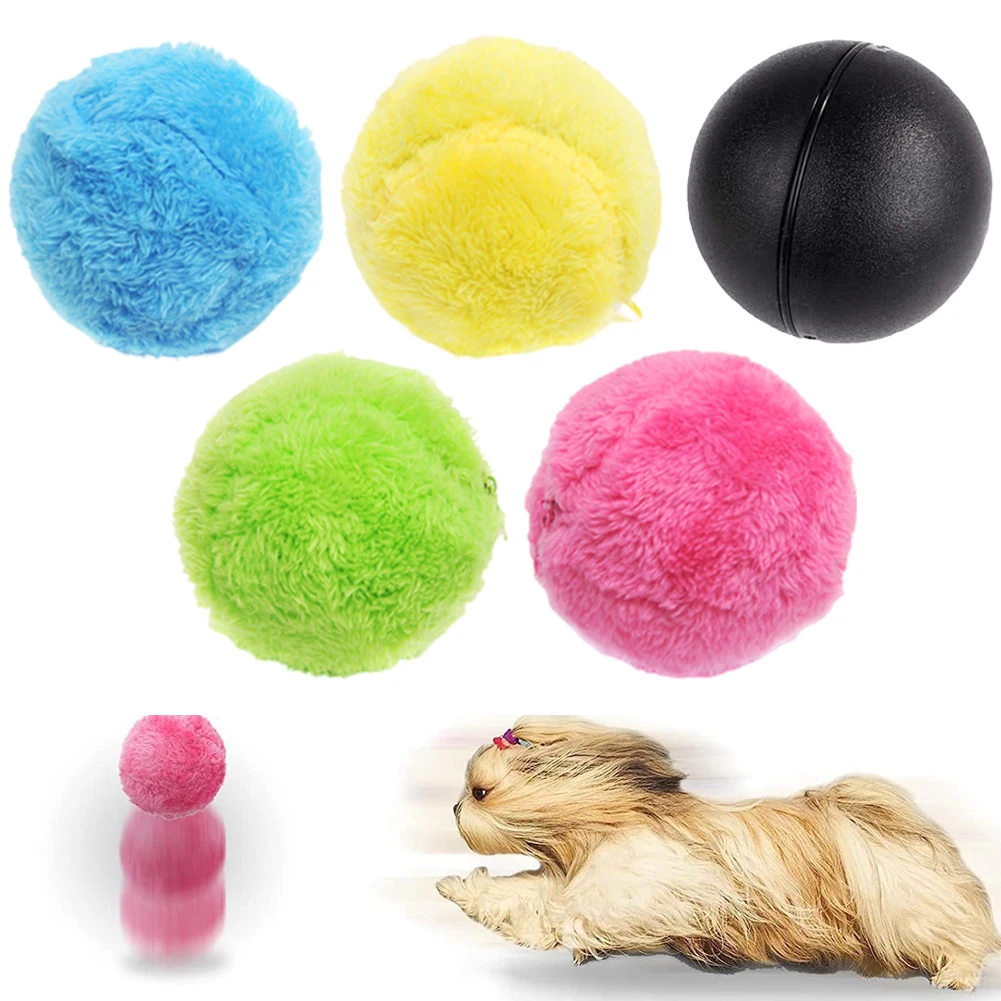 Interactive dog toy ball with motion sensors and washable cover for stimulating dog playtime