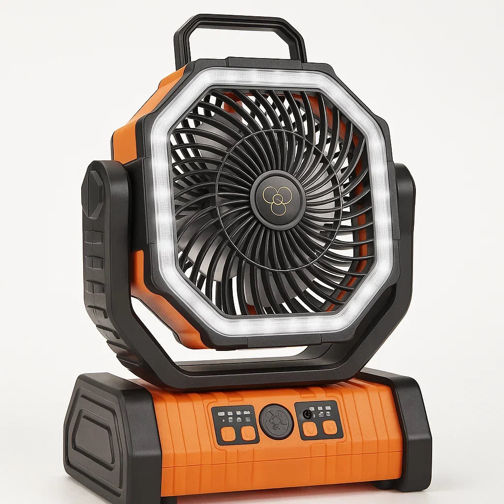 Camping Ventilator - 3-in-1 - Ingebouwde Lamp - Draadloos