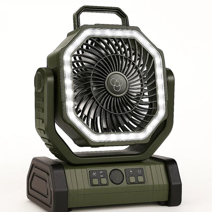 Camping Ventilator - 3-in-1 - Ingebouwde Lamp - Draadloos
