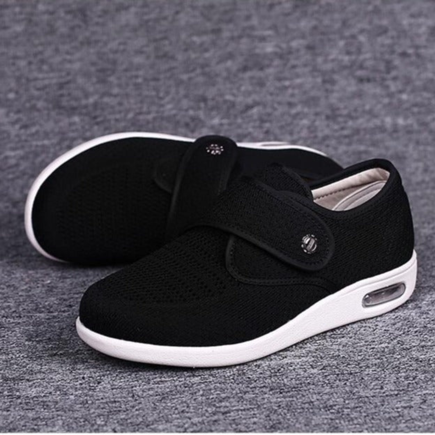 "Brede diabetische schoenen voor dames, zacht leer, ademend en comfortabel voor gezwollen voeten, stijlvolle Anika design."