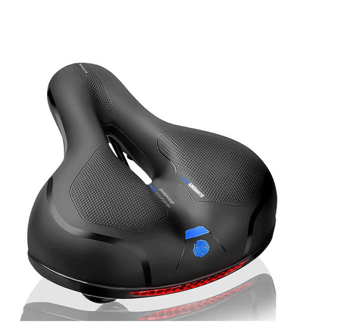 Comfortabel fietszadel met CloudComfort technologie, zacht en ademend, universele pasvorm, geschikt voor alle fietsmodellen.
