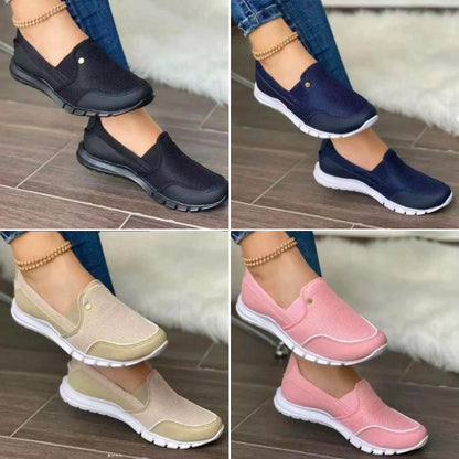 "Dames slip-on diabetesschoenen, orthopedisch ontwerp, ademend textiel, antislip zool, verkrijgbaar in beige, roze, zwart, bl