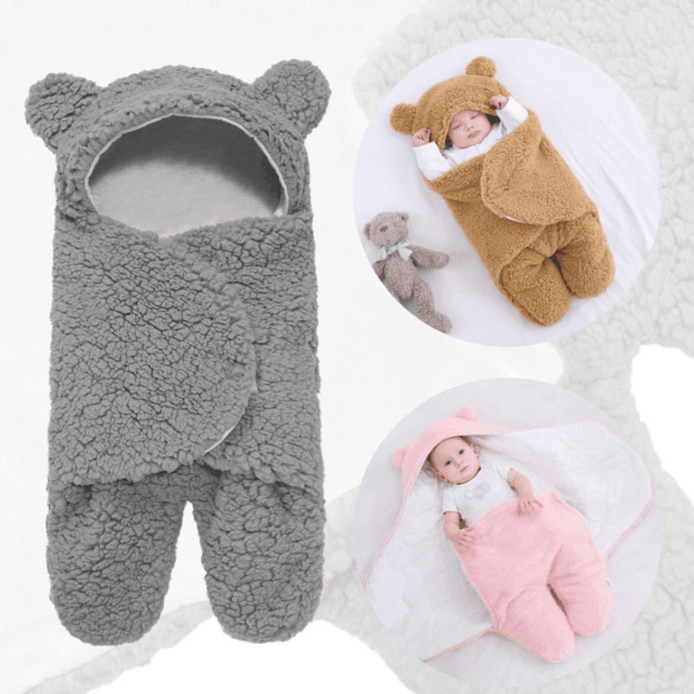 Fluffy Beren wikkeldeken | Warme en knusse baby slaapzak - Storebay.nl