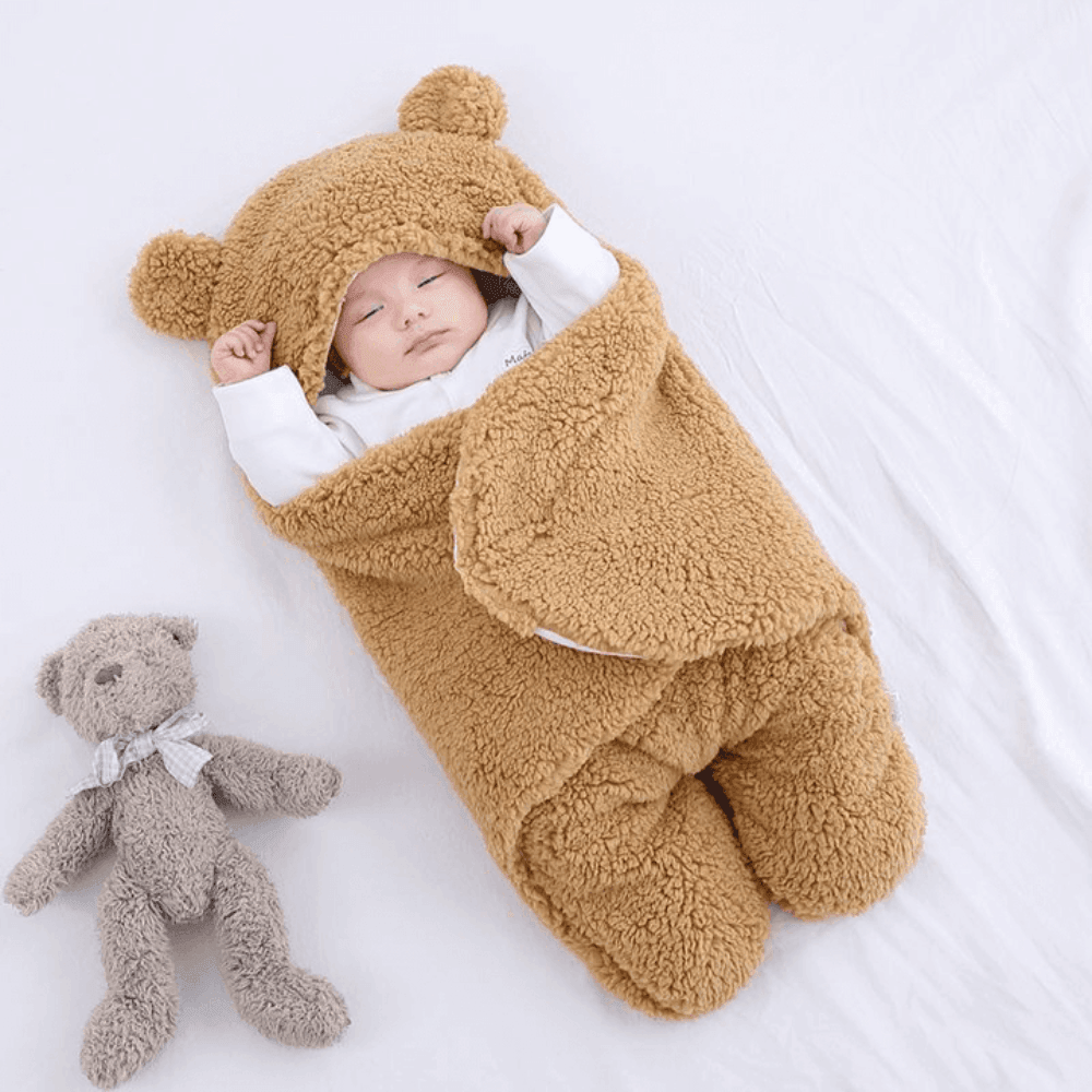 Fluffy Beren wikkeldeken | Warme en knusse baby slaapzak - Storebay.nl