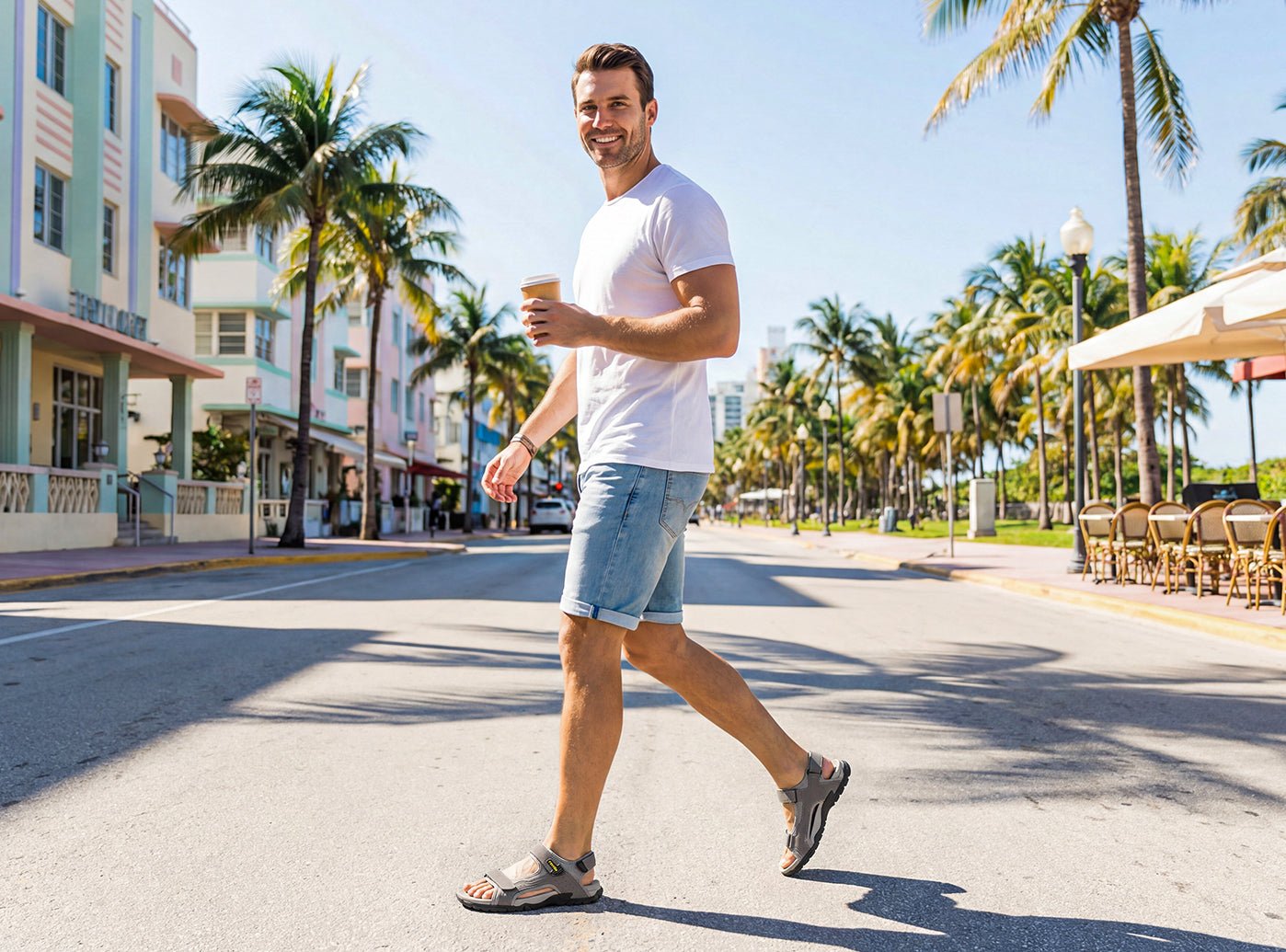 Diabetici-vriendelijke heren sandaal Yona, biedt maximale comfort en bescherming voor gevoelige voeten.