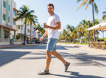 Diabetici-vriendelijke heren sandaal Yona, biedt maximale comfort en bescherming voor gevoelige voeten.