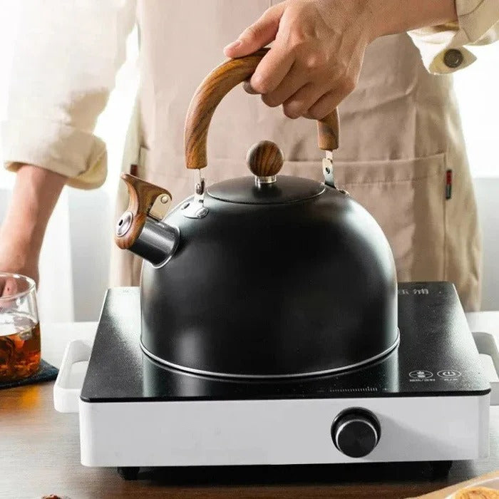 Stainless Steel Kettle, Whistling Alert for Gas and Induction Stoves