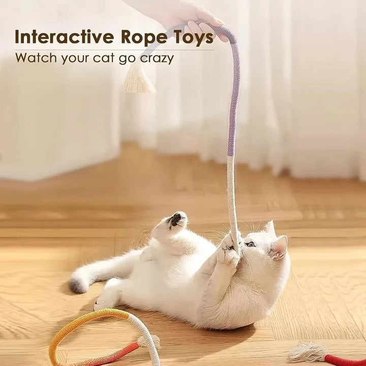 Cat Rope Chew Toys with Silvervine Balls, 3-Piece Set