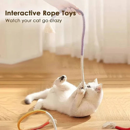 Cat Rope Chew Toys with Silvervine Balls, 3-Piece Set