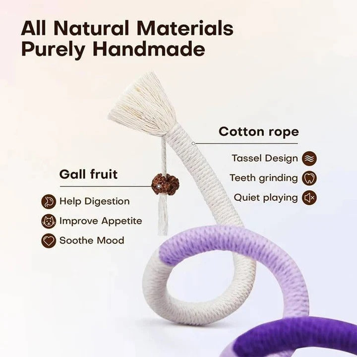 Cat Rope Chew Toys with Silvervine Balls, 3-Piece Set