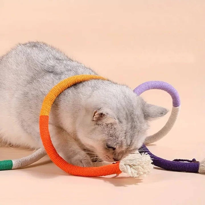 Cat Rope Chew Toys with Silvervine Balls, 3-Piece Set