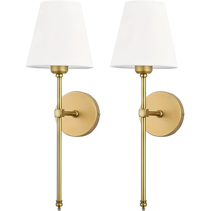 Wireless Wall Lights with Adjustable Color and Brightness, Set of 2