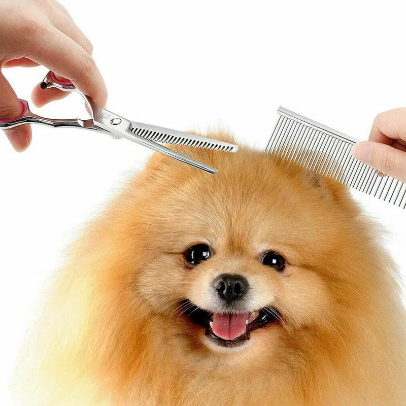 7 Inch Steel Blade Dog Grooming Scissors Kit with Ergonomic Handles
