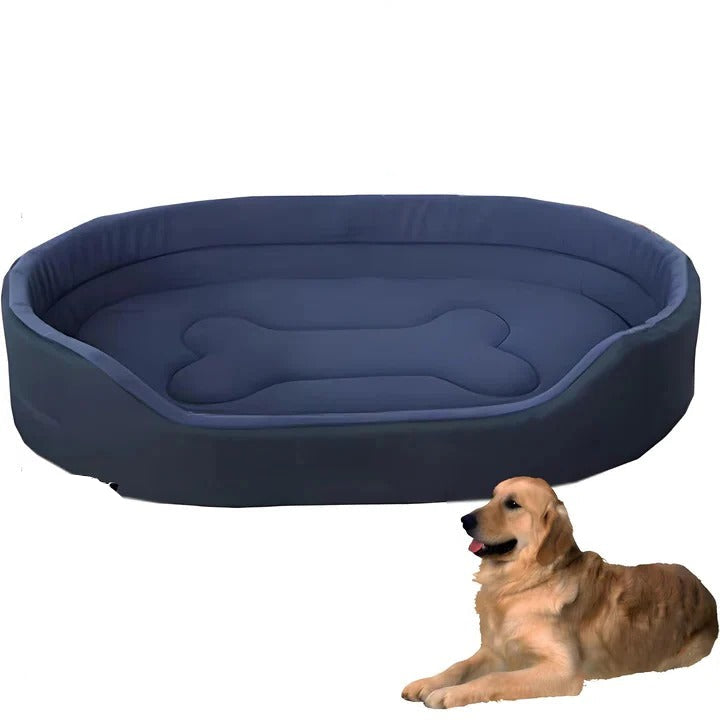 Durable eco-friendly pet bed made with recycled cotton and polyester blend fabric
