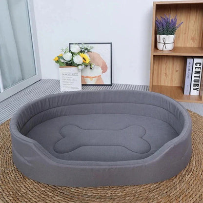 Eco-conscious pet owner's washable bed option made from recycled cotton and polyester
