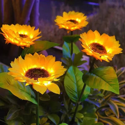 Garden Decorative Solar Powered Sunflower Stake Light for Outdoor Landscaping