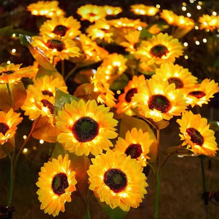 Garden Decorative Solar Powered Sunflower Stake Light for Outdoor Landscaping