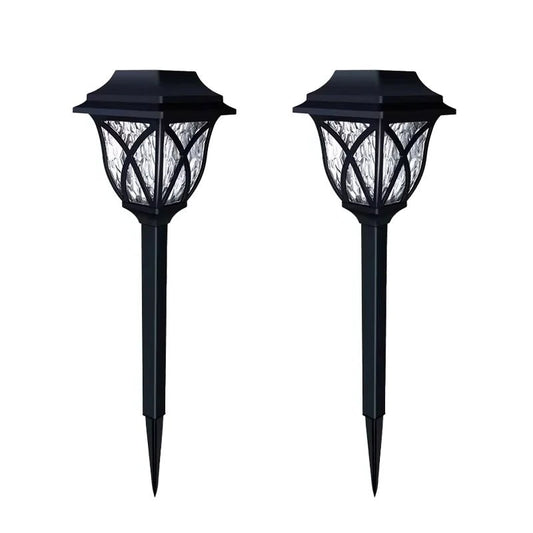 Solar Powered Outdoor Pathway Lights with LED Glow for Garden and Landscape, Set of 2