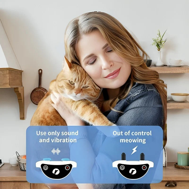 Professional cat training collar with sound and vibration for efficient results