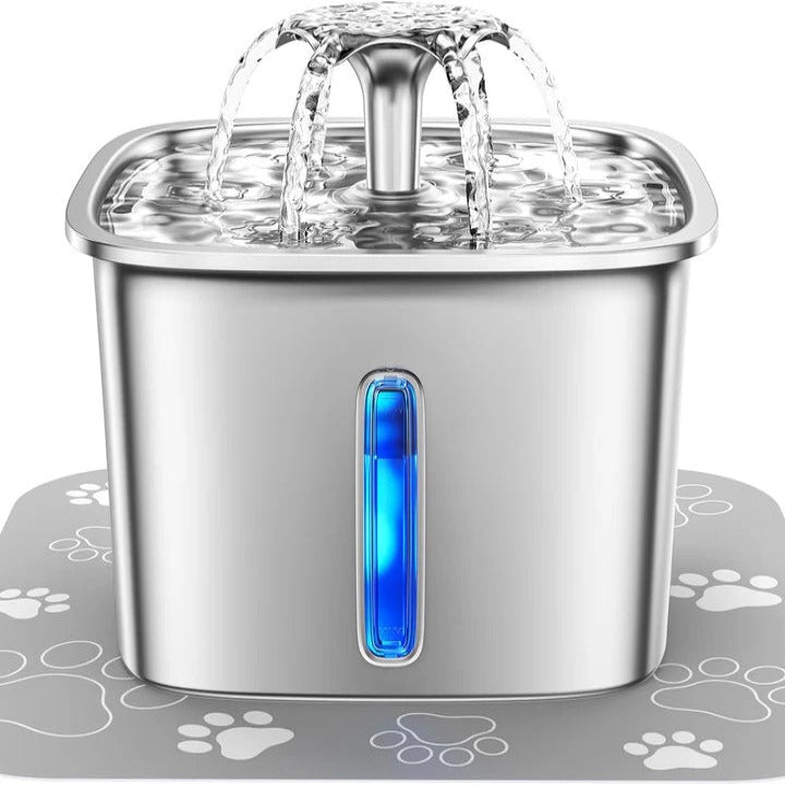 Stainless Steel Drinking Fountain with Low-Noise Pump Design