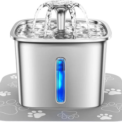 Stainless Steel Drinking Fountain with Low-Noise Pump Design