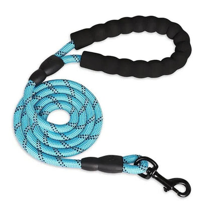 Canine padded leash with reflective strip for added safety