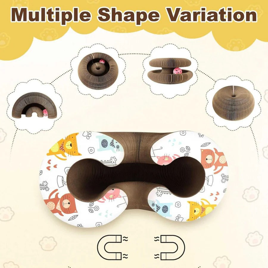 Rolling ball cat scratching pad for exercise and entertainment