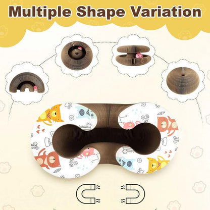Rolling ball cat scratching pad for exercise and entertainment