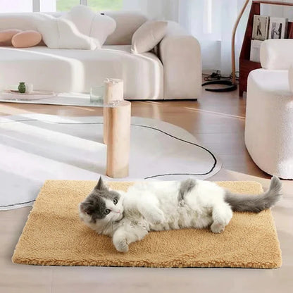 Washable self-heating pet mat for cats and dogs, providing comfort and warmth