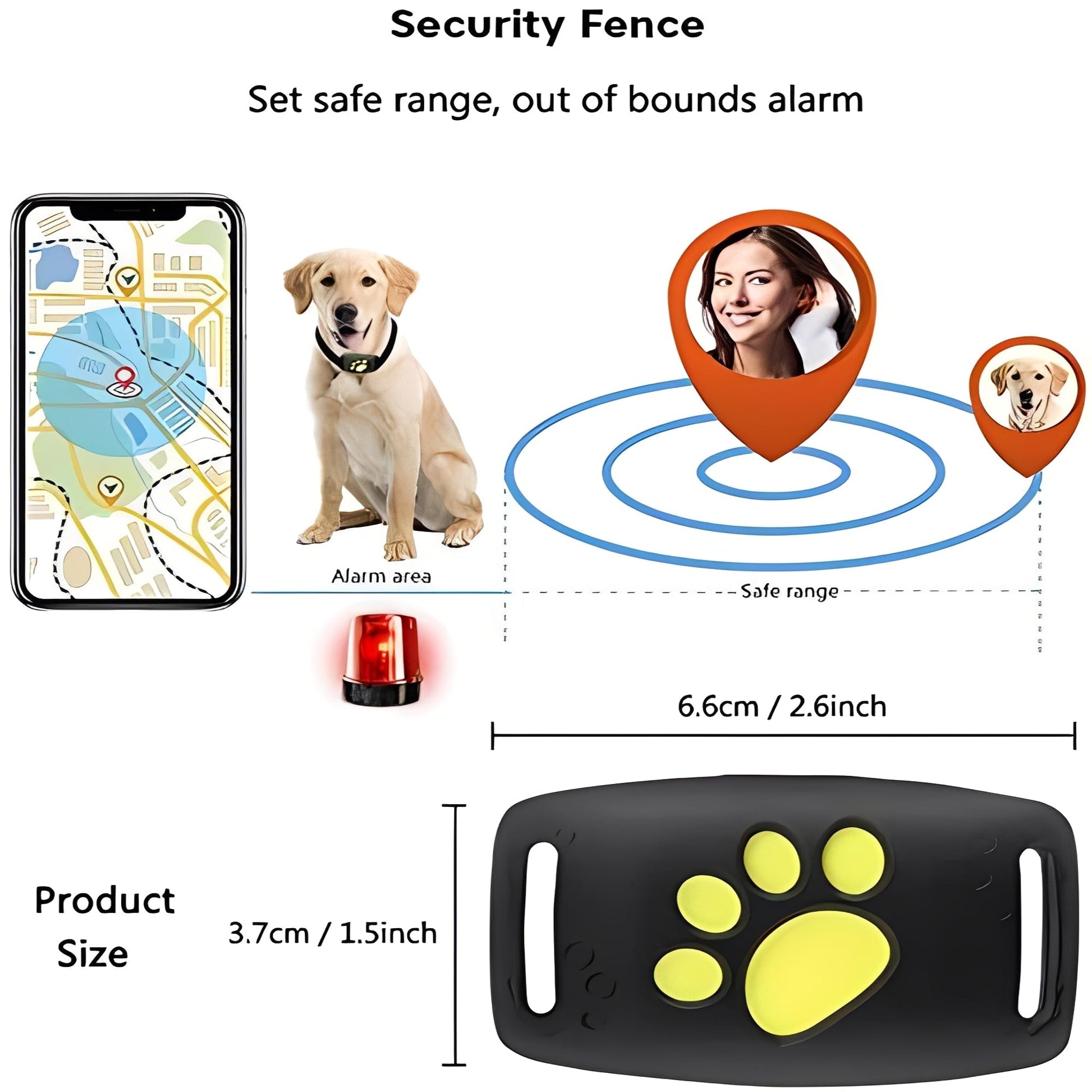 GPS pet tracking system with real-time updates and geofence alerts for peace of mind