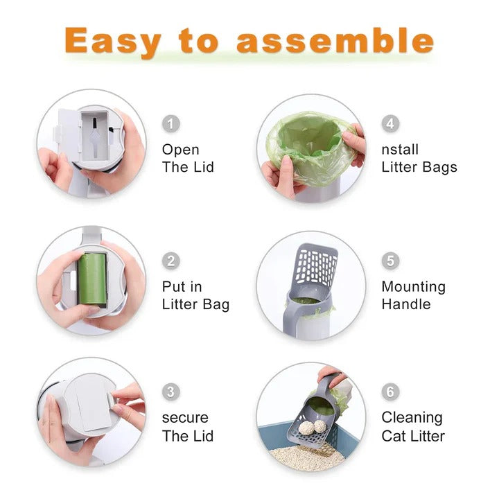 Close-up of Whisker Wizard Cat Litter Scoop with Waste Management System