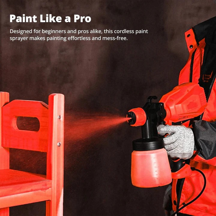 Cordless Paint Sprayer with Adjustable Spray Control for Reduced Mess