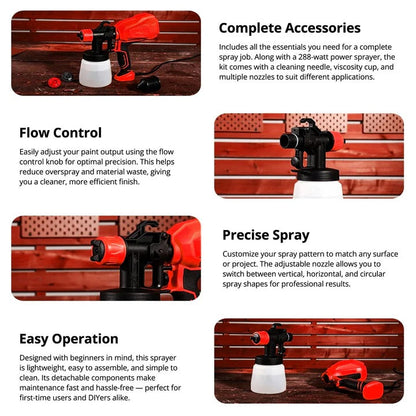 Cordless Electric Paint Sprayer with Adjustable Spray Pattern for Wide Coverage