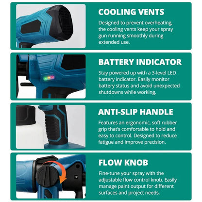 Effortless Painting with Cordless Electric Sprayer and Adjustable Spray Control