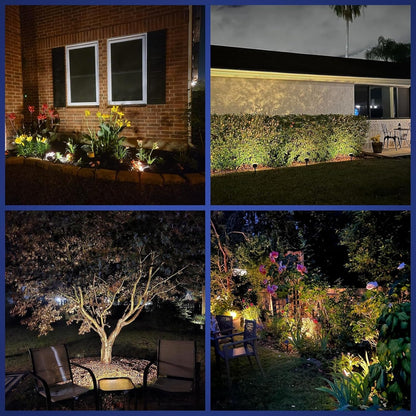Solar Outdoor Waterproof Spotlights, 56 LED IP68 Landscape Lighting, 3 Modes Warm White Solar Garden Lights, 4 Pack Set