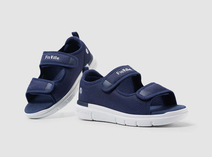 Duurzame heren sandalen met EasyTop Recovery technologie, bieden comfort en steun bij hielspoor.