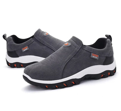 "Orthopedische wandelschoenen heren, slip-on stijl, lichtgewicht, ademend, anti-slip zool, comfort bij elk avontuur."