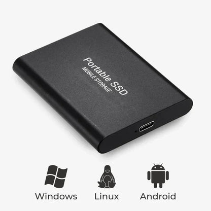 "Ultra Snel Draagbare Externe SSD, 1TB-16TB, stijlvol ontwerp, ideaal voor snelle gegevensoverdracht onderweg."