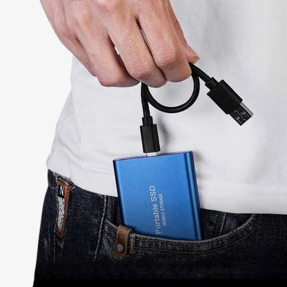"Ultra Snel Draagbare Externe SSD, 1TB-16TB, stijlvol ontwerp, ideaal voor snelle gegevensoverdracht onderweg."