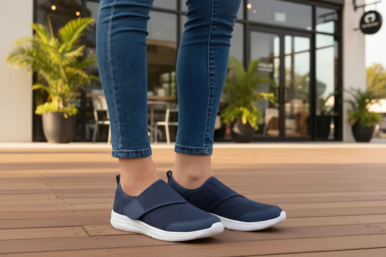 Comfortabele, brede unisex schoenen met klittenband, orthopedisch, lichtgewicht, voor diabetespatiënten.