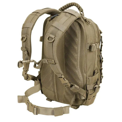 Nylon tactische rugzak 30L+ met verstelbare banden, ontworpen voor duurzaamheid en functionaliteit.