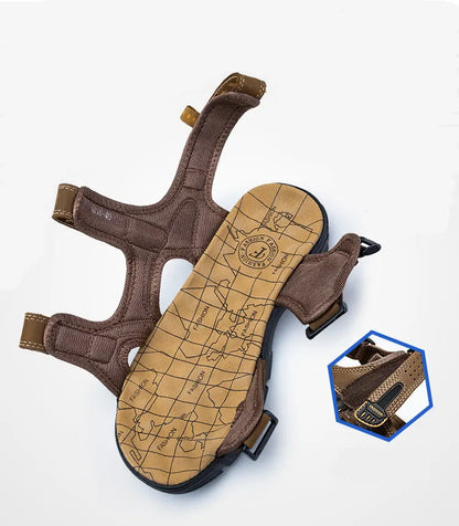 Grijze orthopedische heren sandalen, verstelbaar en comfortabel, perfect voor dagelijks gebruik en voetgezondheid.